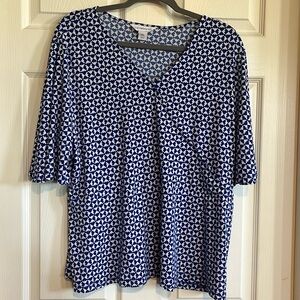 Geometric Print Liz Claiborne Blouse
